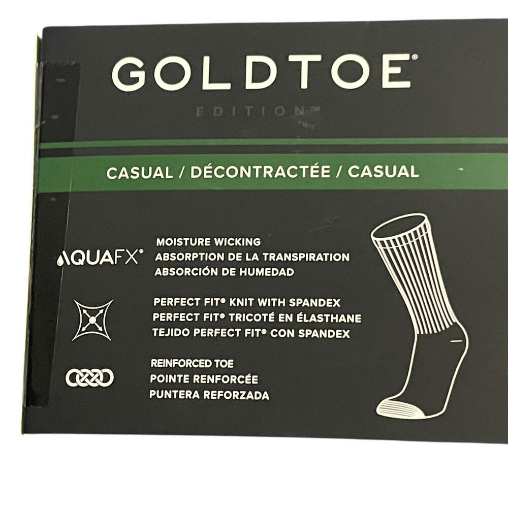 Gold Toe Goldtoe Mens Shoe Size 6-12.5 Casual Ribbed Crew Socks 6 Pack AquaFX - Picture 3 of 8